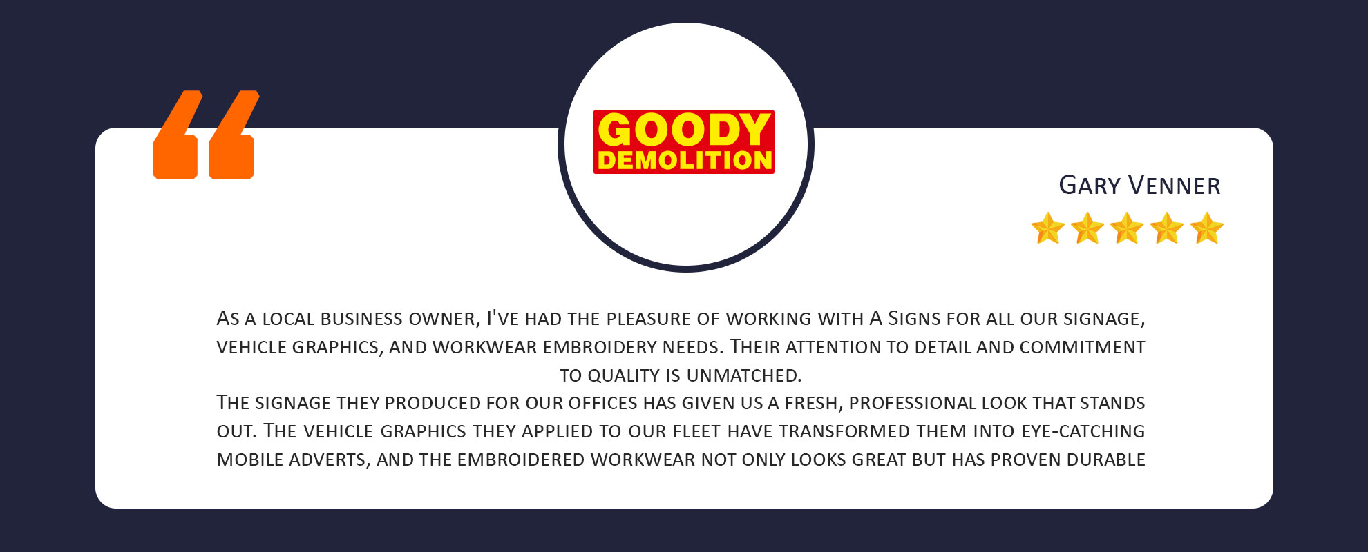 goody testi A-Signs and Embroidery