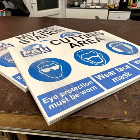 PG Brickwork Safety Signage A-Signs and Embroidery